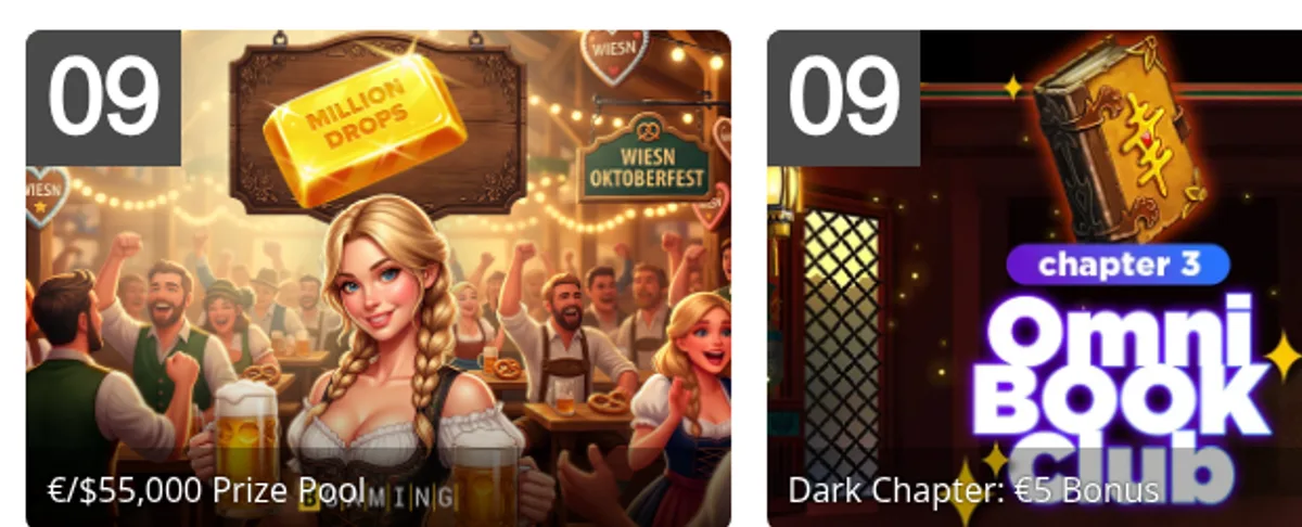 Omni Slots Aktionsgrafik zum Bonuscode